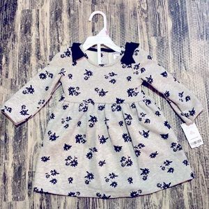 Baby girl 9 month gray/black floral dress